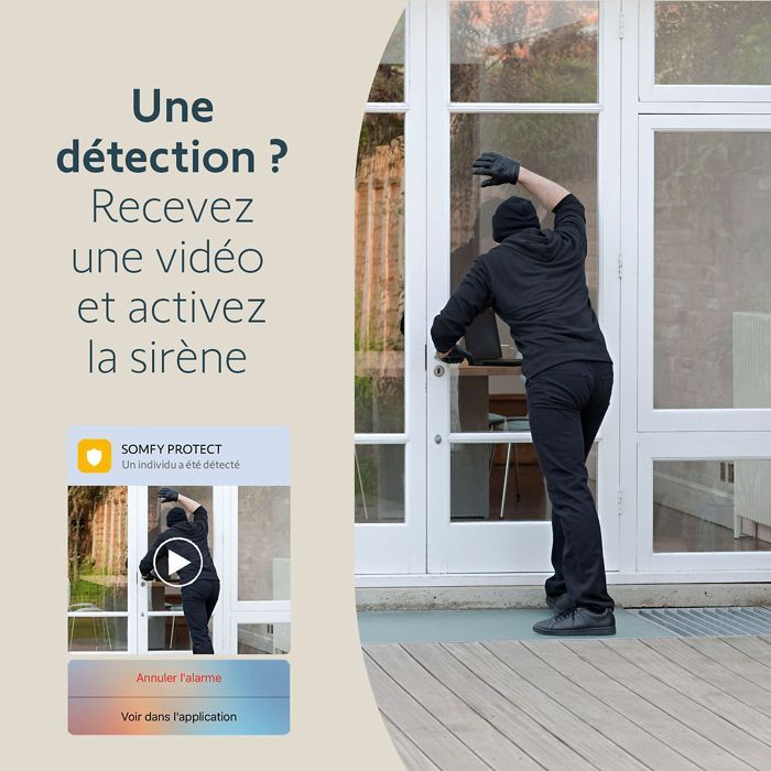 SOMFY 1875347 - Alarma doméstica avanzada - Paquete Video Plus - Alarma doméstica GSM inalámbrica con conexión Wi-Fi - Cámaras de vigilancia