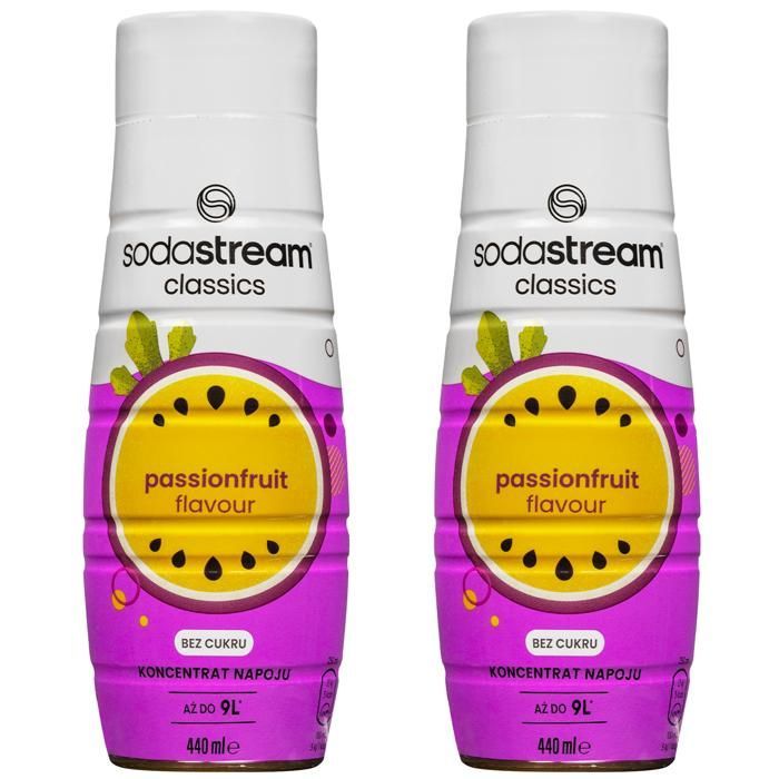 Soda syrup - SodaStream - Passionfruit Zero - sugar-free, 2 x 440ml pack for carbonated drinks