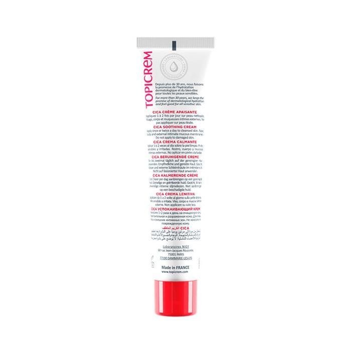 Herstellende crème - Topicrem - Cica+ Herstellende crème - 40 ml - Verzachtende gezichtsverzorging - Voor de atopische huid