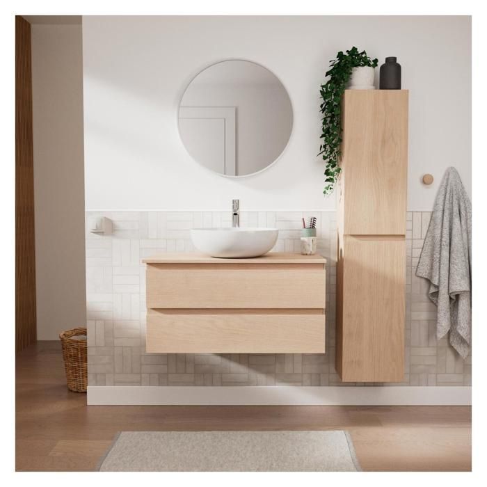 SORRENTO 80cm single vanity unit set + basin + tap + mirror + column