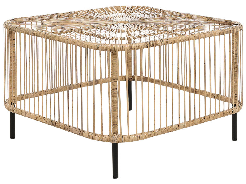Stolik ogrodowy rattanowy 67x67 cm naturalny