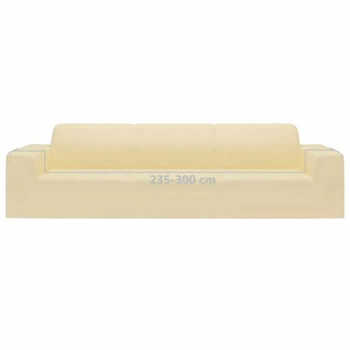 Funda elástica para sofá de 4 plazas vidaXL, color crema, poliéster jersey 332947