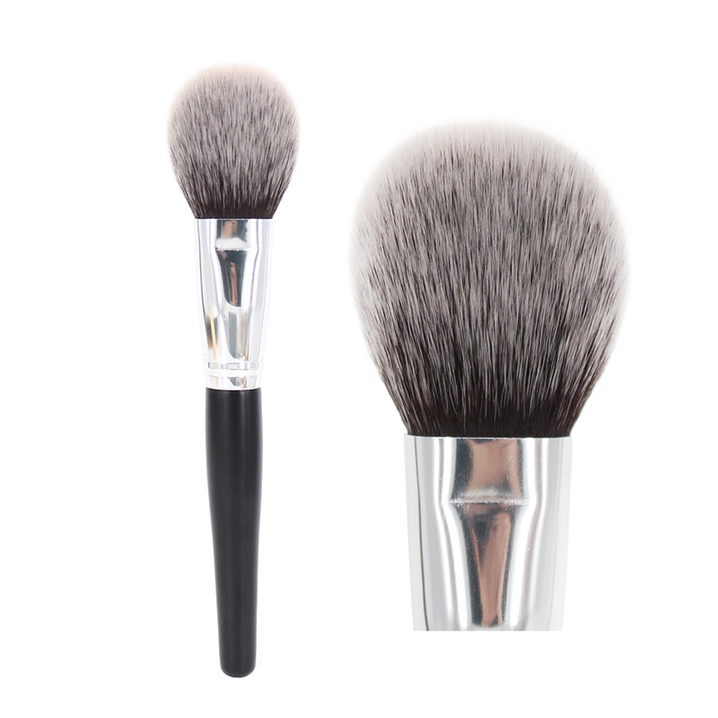 Gros pinceau poudre arqué, doux et duveteux, pour un teint parfait : joues, blush, bronzer, highlighter… Outil de beauté