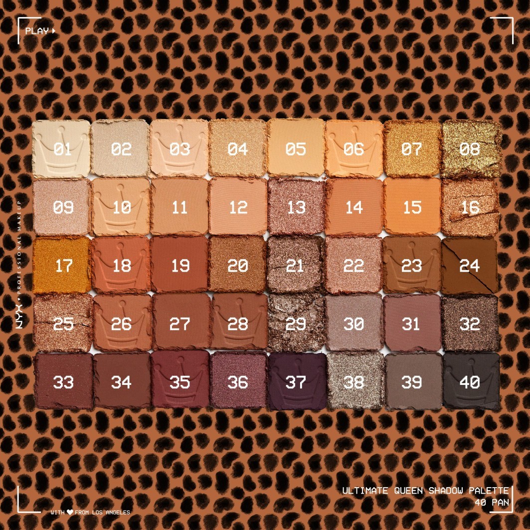 NYX Professional Makeup Ultimate Queen akių šešėlių paletė su 40 spalvų – 40 g