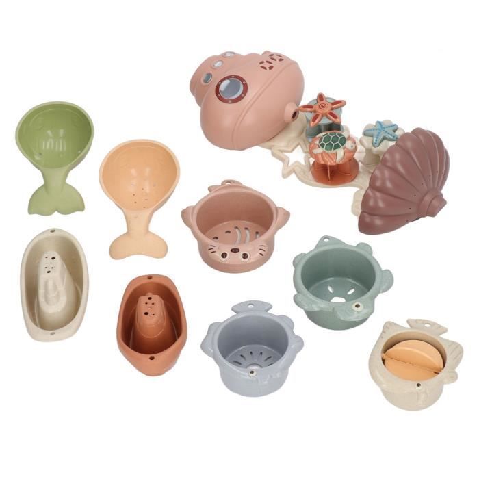 Juguetes de baño - GOTOTOP - Vasos y barcos apilables - Ventosas potentes - Seguros para niños