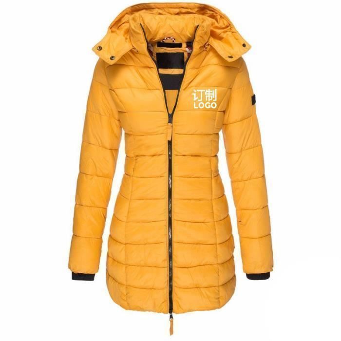 Doudoune Femme Jaune - MOBIGARLAN - Coupe Slim - Mi-longue - Style coréen