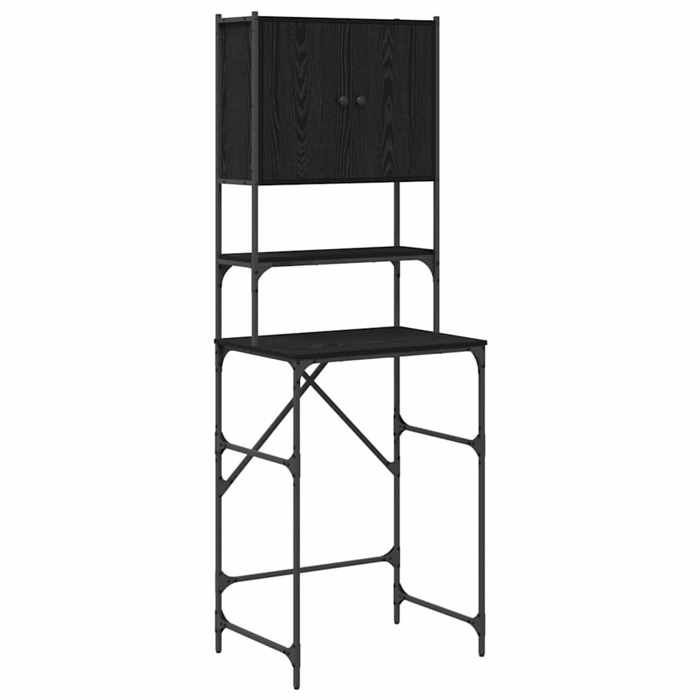 (Promotion octo)Meuble pour machine à laver/buanderie//salle de bain - design simple - Chêne noir 68 x 48,5 x 194 cm fg406635