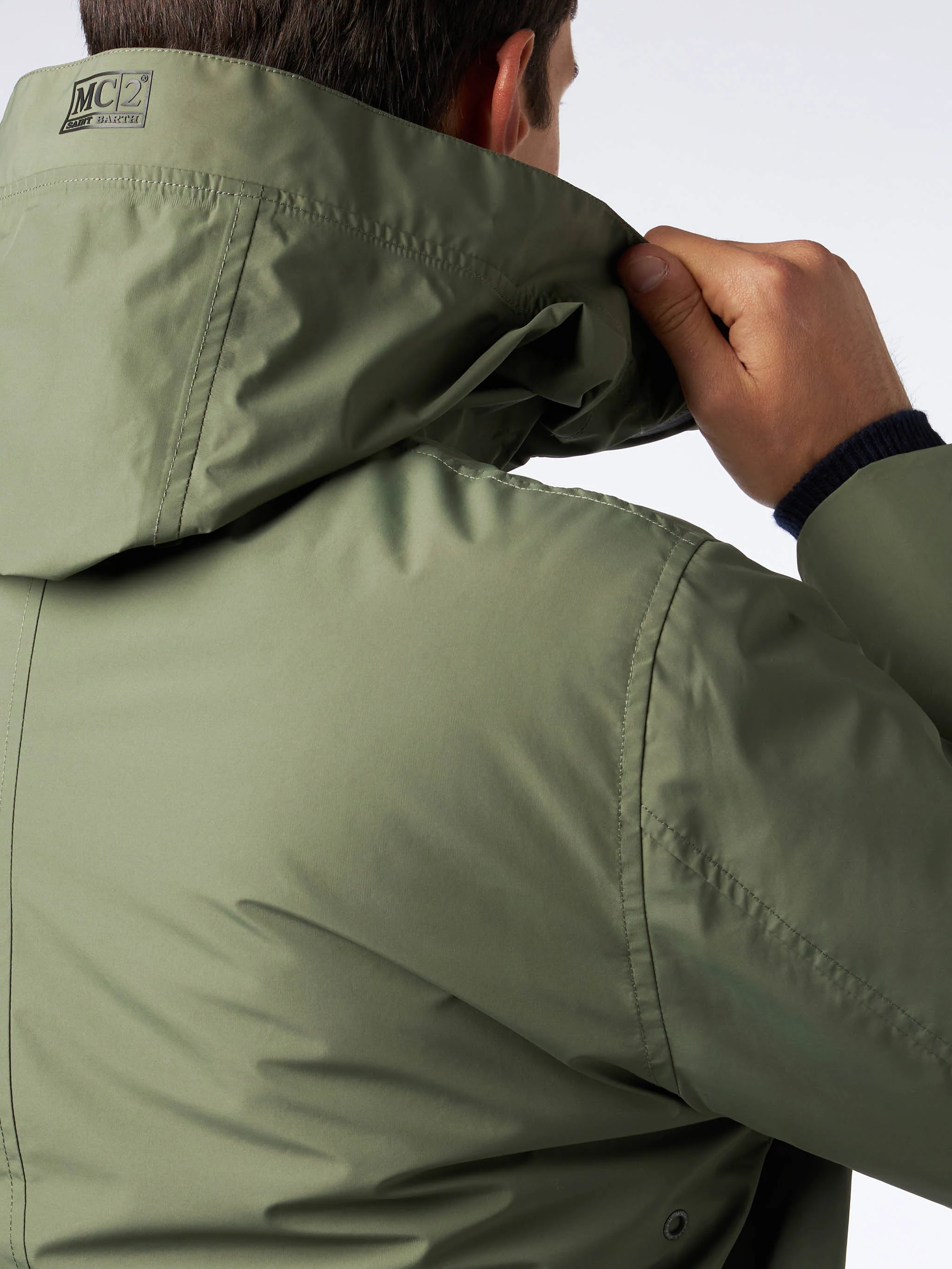 Heren Voyager militaire groene parka met capuchon