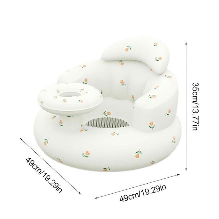 Siège de bain gonflable bébé - 1 pièce, avec dossier/tablette - Convient pour bébés 3-36 mois Étiquette