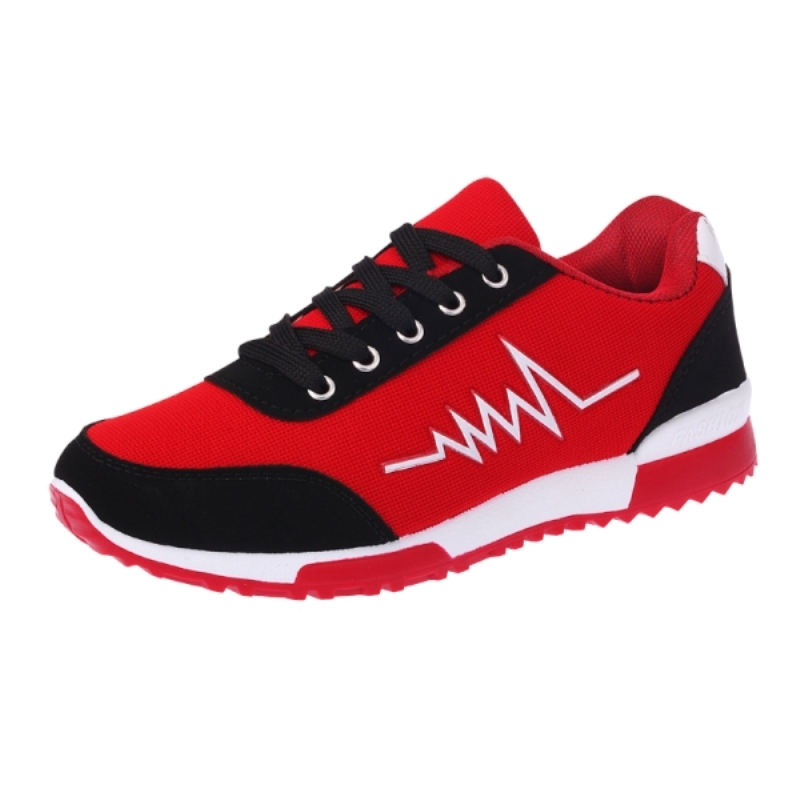 Chaussures compensées Femme New Mesh Femme Chaussures de luxe dentelle rouge noir Femme Sneakers Casual Chaussures Femme panier Femme