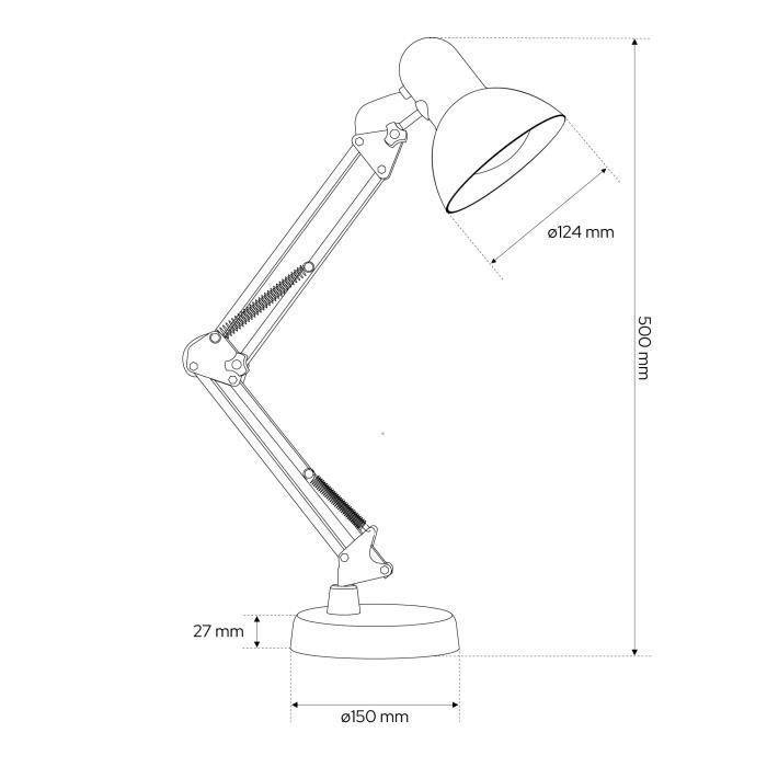 Abajur de mesa - EDO SOLUTIONS - PIXI - Rosa - Alumínio - Ajustável