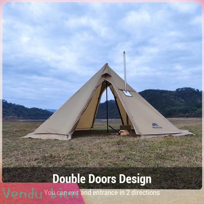 Tenda Tipi calda Garosa per 5-8 persone con presa per stufa, tenda piramidale da campeggio per sport e campeggio, colore verde militare.