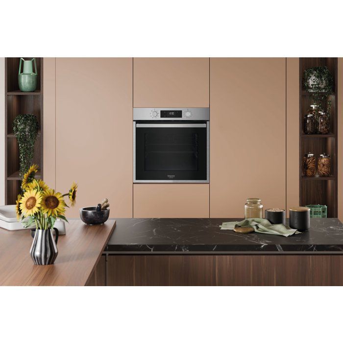 Inbouw oven - Katalytische reiniging - HOTPOINT - HAO455CX - Roestvrij staal - 71 L - 59,5 x 57 x 59,5 cm