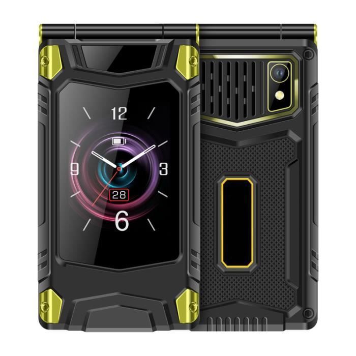 Grote mobiele telefoon met knoppen voor senioren, FM-klaptelefoon, dubbel 2,8 inch LCD-scherm, extra luid volume, SOS-knop, 6800 mAh-batterij