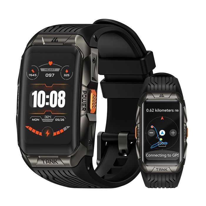 KOSPET Tank X2 Ultra Smartwatch for Men, GPS, 5ATM Water Resistance, Activity Tracker for Android, iOS, Samsung, Xiaomi, iPhone - Black