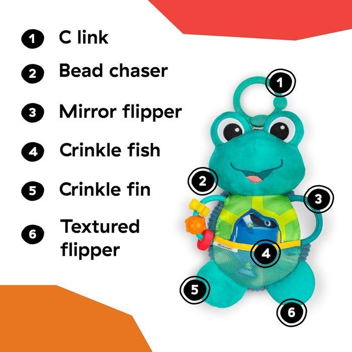 Baby Einstein Neptunus Pluche Babyschildpad Speelgoed, Multisensorisch, Babycadeau 0M+