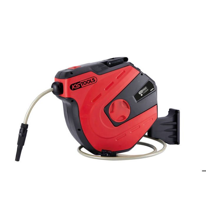 Carrete para manguera de jardín KS TOOLS - Montaje en pared - 20 m - 1/4 pulgada - 150.4227