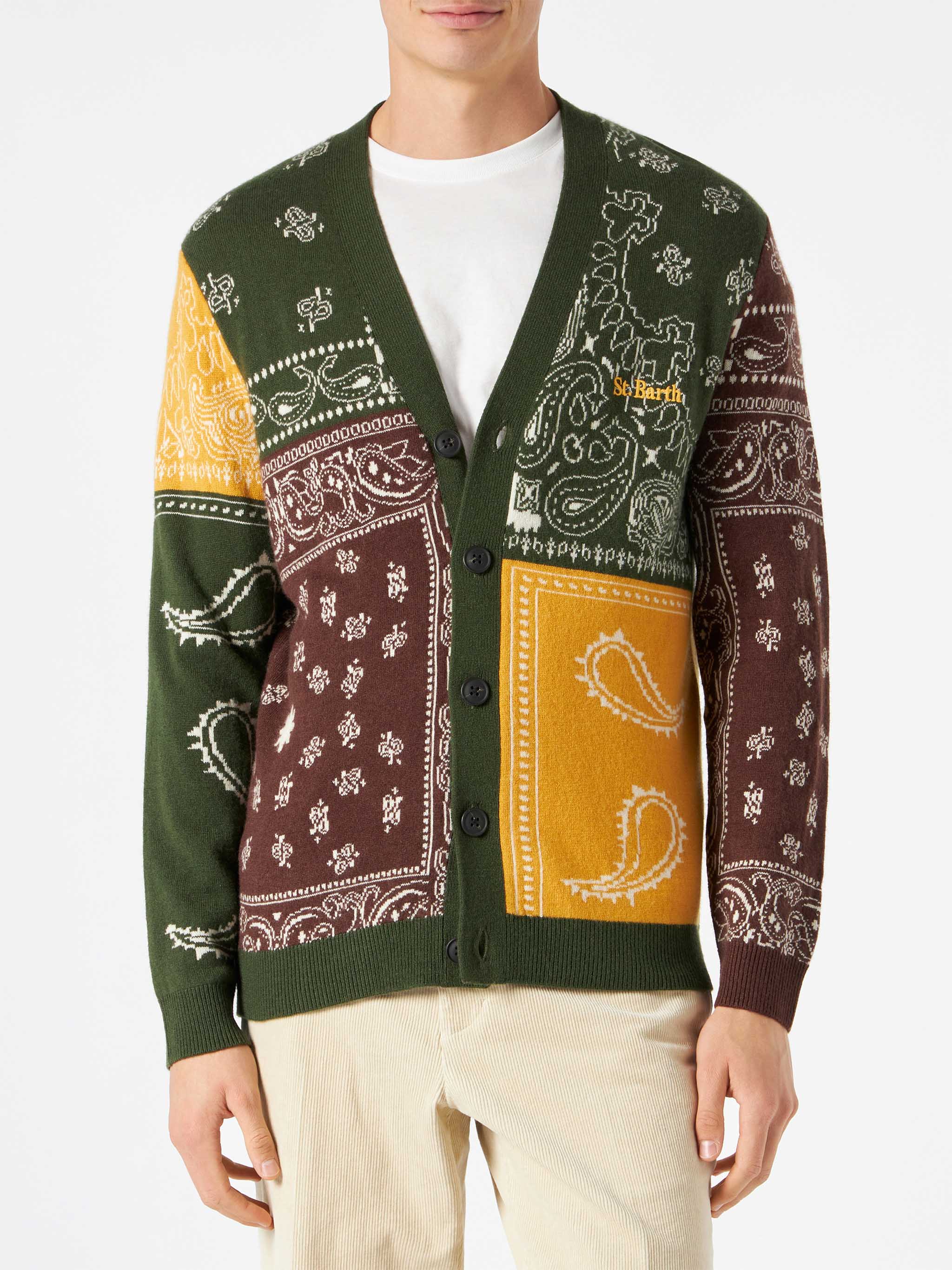 Herenvest met bandana-print