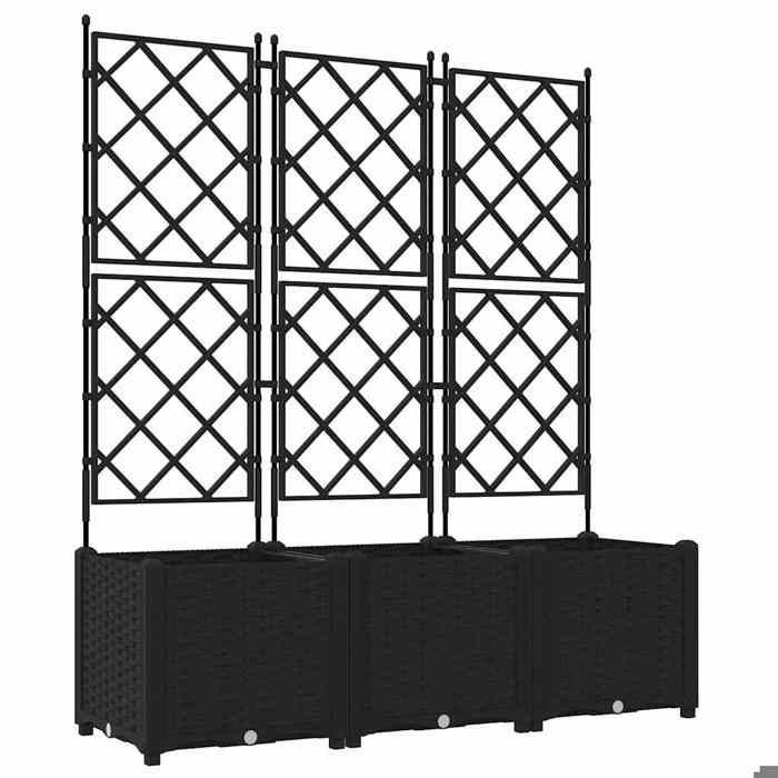 RUIG - NUEVA MACETA - JARDÍN CON RELLENO - 3 PIEZAS Negro 120x40x143 cm CL77987