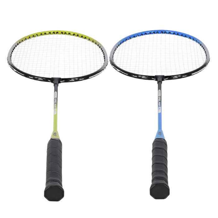 NILS badminton set - 4 rackets - 3 nylon shuttlecocks - 195x22 cm net - Folding posts