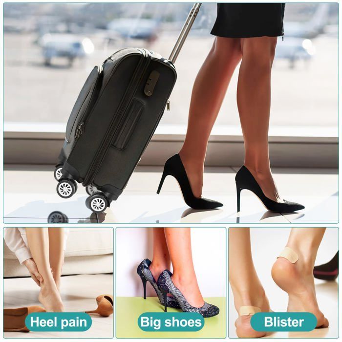 Set of 9 Pairs of Adhesive Heel Protectors - Cushions for Sneakers, Leather Shoes - Anti-Friction