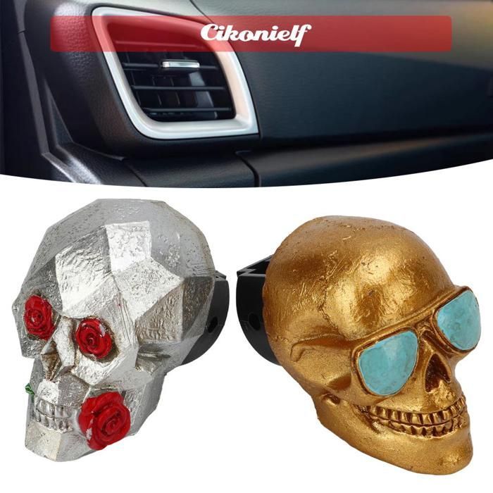 Aromatizador de carro Zerone Skull, aromatizador de carro em formato de caveira, difusor de ar para saída de ar, estatueta decorativa