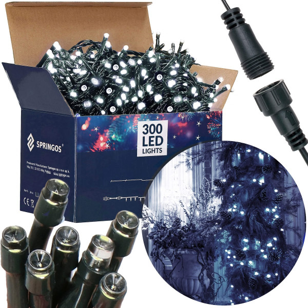 Lampki choinkowe 300 Led biały zimny 18m oświetlenie świeta