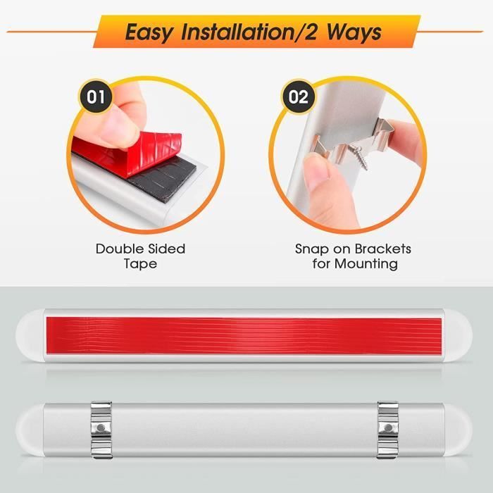 Conjunto de 2 Fitas de LED 12V - Barra de Luz Interna - Interruptor - para Autocaravana, Caravana, Barco, Cozinha