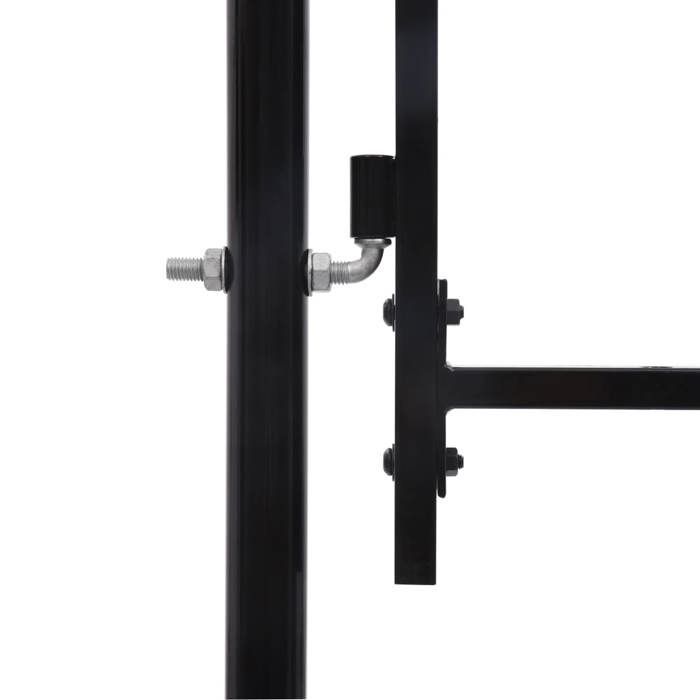 vidaXL Double Gate with Spiked Top, Steel, 3x1.5 m, Black