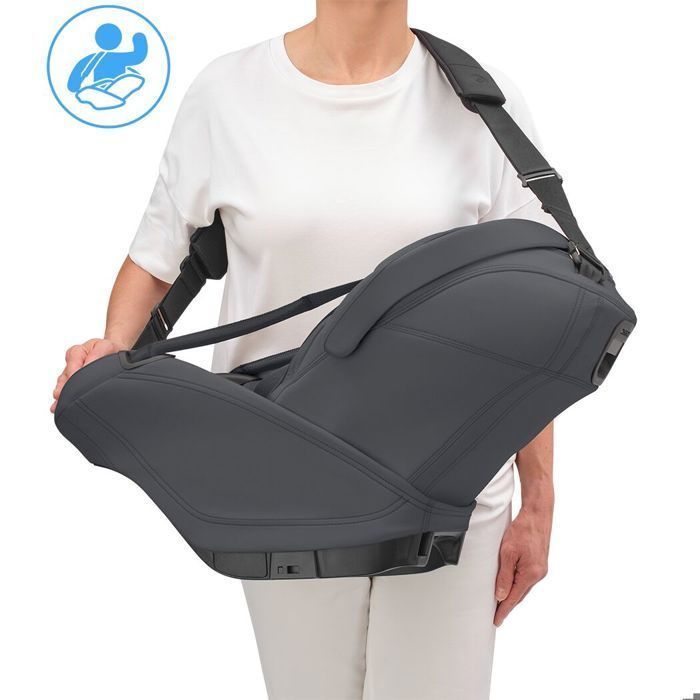 MAXI-COSI Siège auto bébé Coral Slide Pro, coulissant et pivotant, position allongée, Moon Graphite