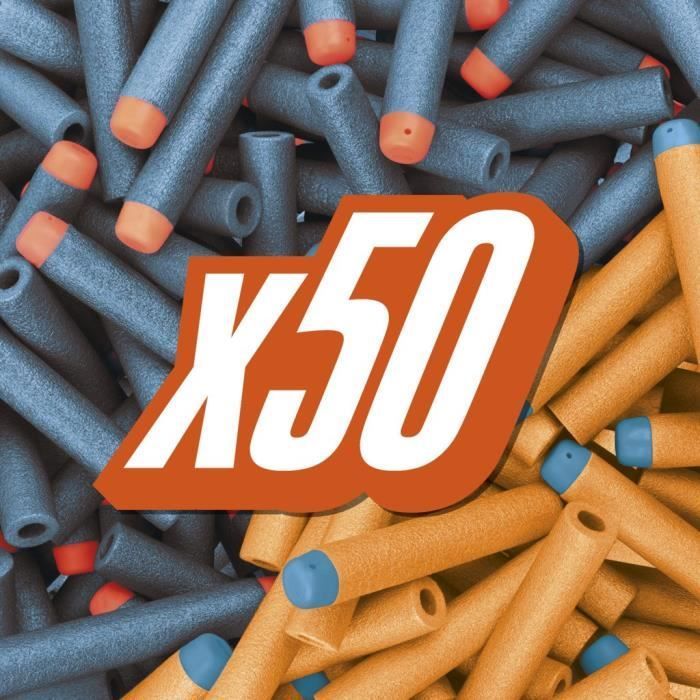 Nerf Elite 2.0 Double Punch Blaster motorisé, canons alternatifs Rapides, 50 fléchettes Nerf Elite, 2 chargeurs 10 fléchettes, dès 8