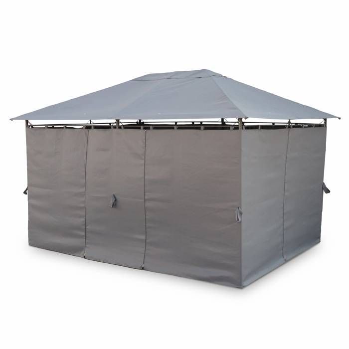 3x4 m Gazebo - Divio - Grey Canvas - Pergola with curtains. Garden tent. Marquee. Party tent.