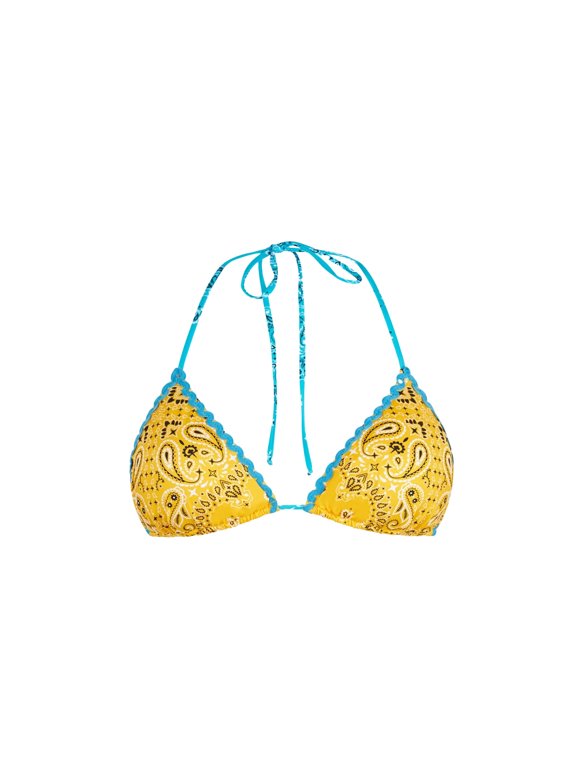 Traje de baño triangular para mujer con estampado de bandana.