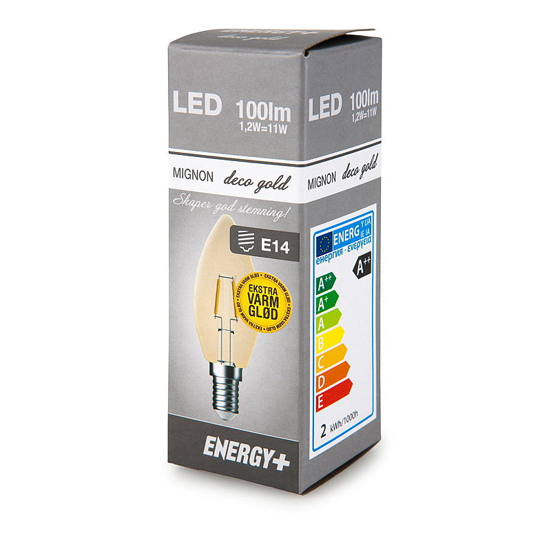 Energiezuinige decoratieve LED-lamp 100 lm Goudkleurig E14 C35