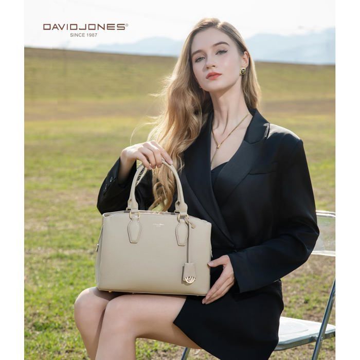 David Jones - Elegante borsa a mano da donna in ecopelle - Beige