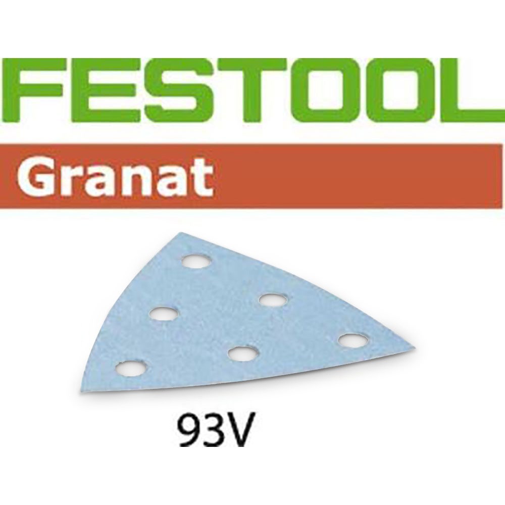 Lixa FESTOOL Delta 93 mm, grão 240, 6 furos, velcro, cor granada, 100 unidades
