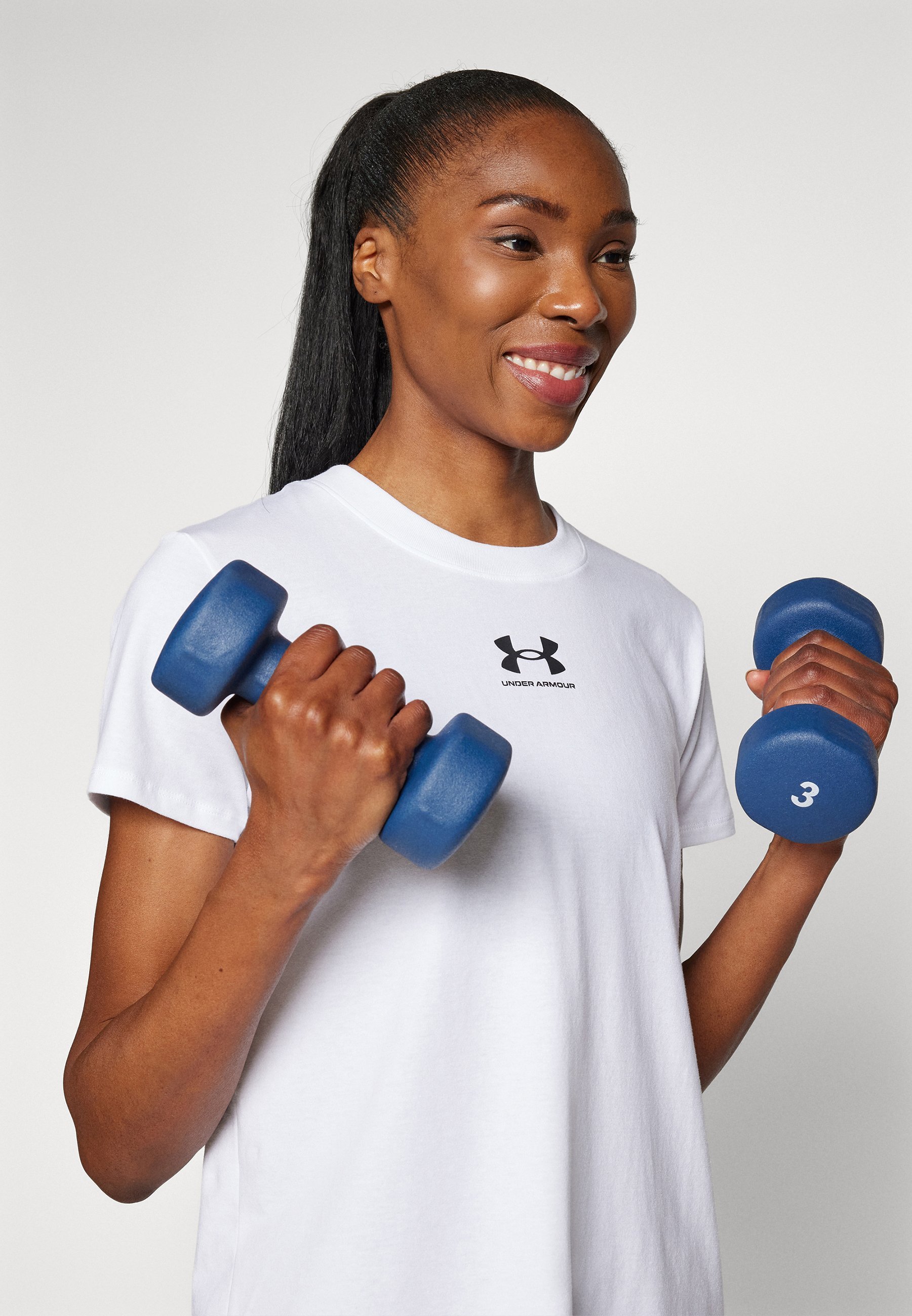 Under Armour RIVAL CORE - Basic T-shirt - wit/zwart