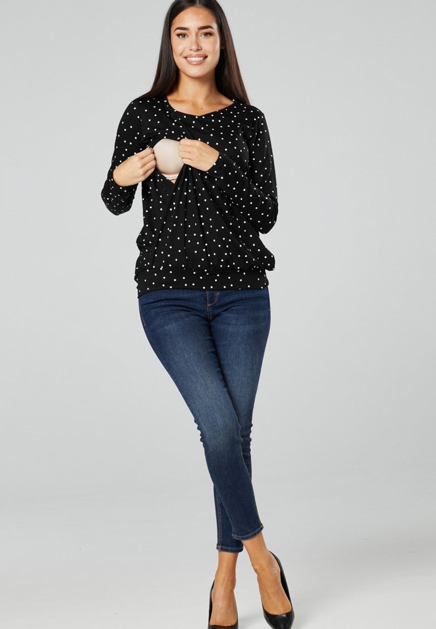 Chelsea Clark Pitkähihainen paita - mustavalkoinen