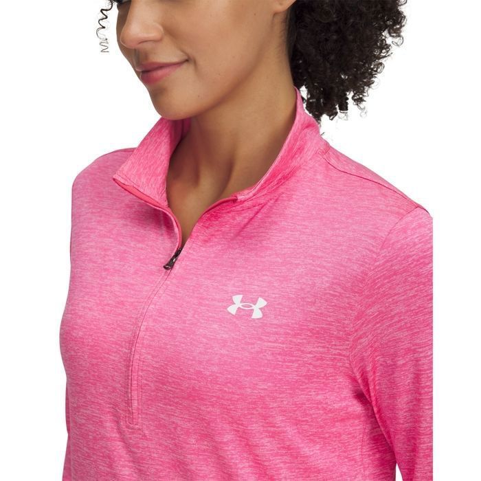 Camiseta de treino feminina Under Armour Tech™ com zíper até a metade