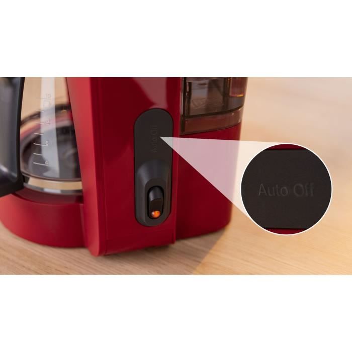 Cafetière Filtre - BOSCH - TKA2M114 MyMoment - Rouge - Capacité 1,25L - verseuse verre - système anti-gouttes