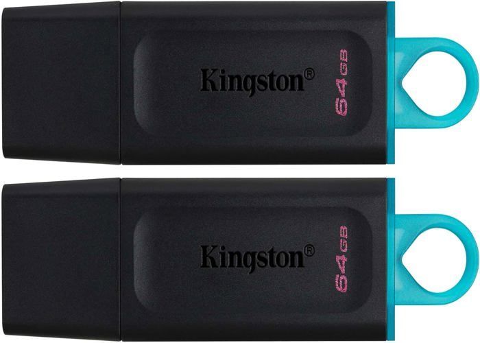 2PCS clé USB Kingston 64Go Kingston DataTraveler Exodia DTX/64GB Clé USB 3.2 Gen 1 avec capuchon de protection et anneaux