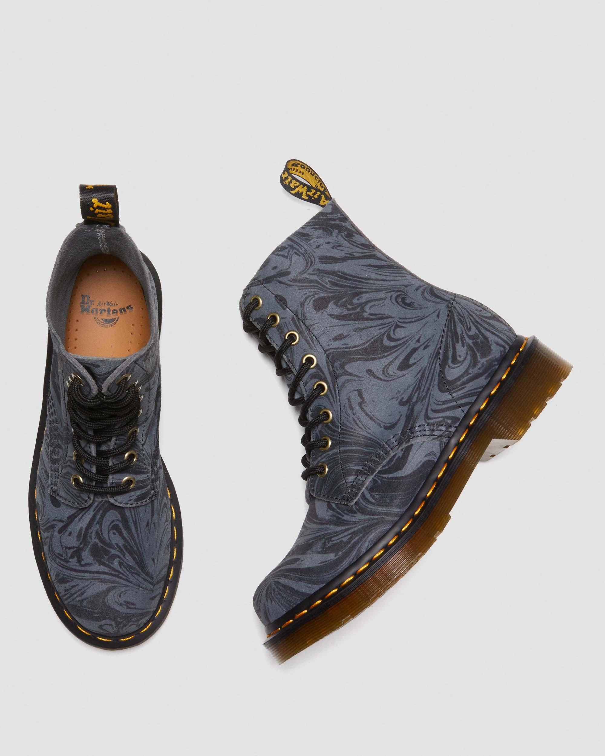 1460 Pascal Marbled Suede Lace Up Boots
