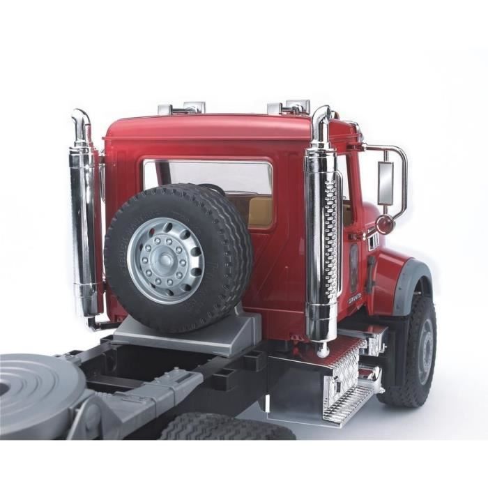 MACK Transport Truck with JCB 4CX Backhoe Loader - BRUDER - 1:16 Scale - Red