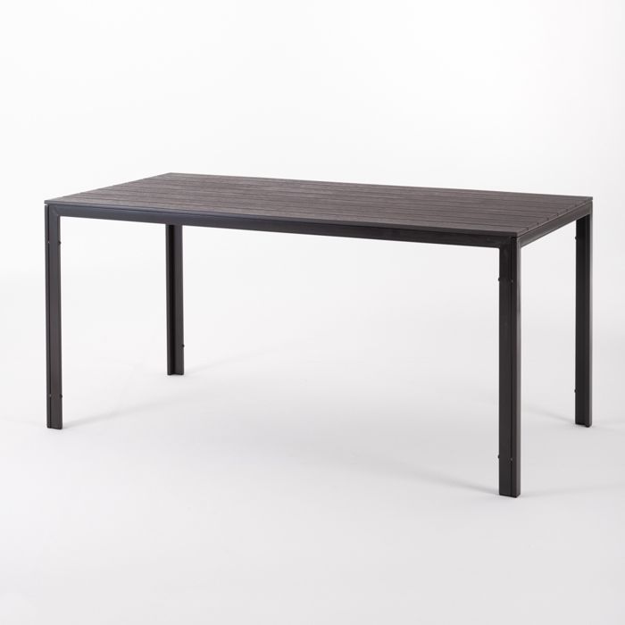 Set de jardin avec table Thomas et 6 chaises Anita en résine, structure en fer et plateau en polyéthylène (Moka)