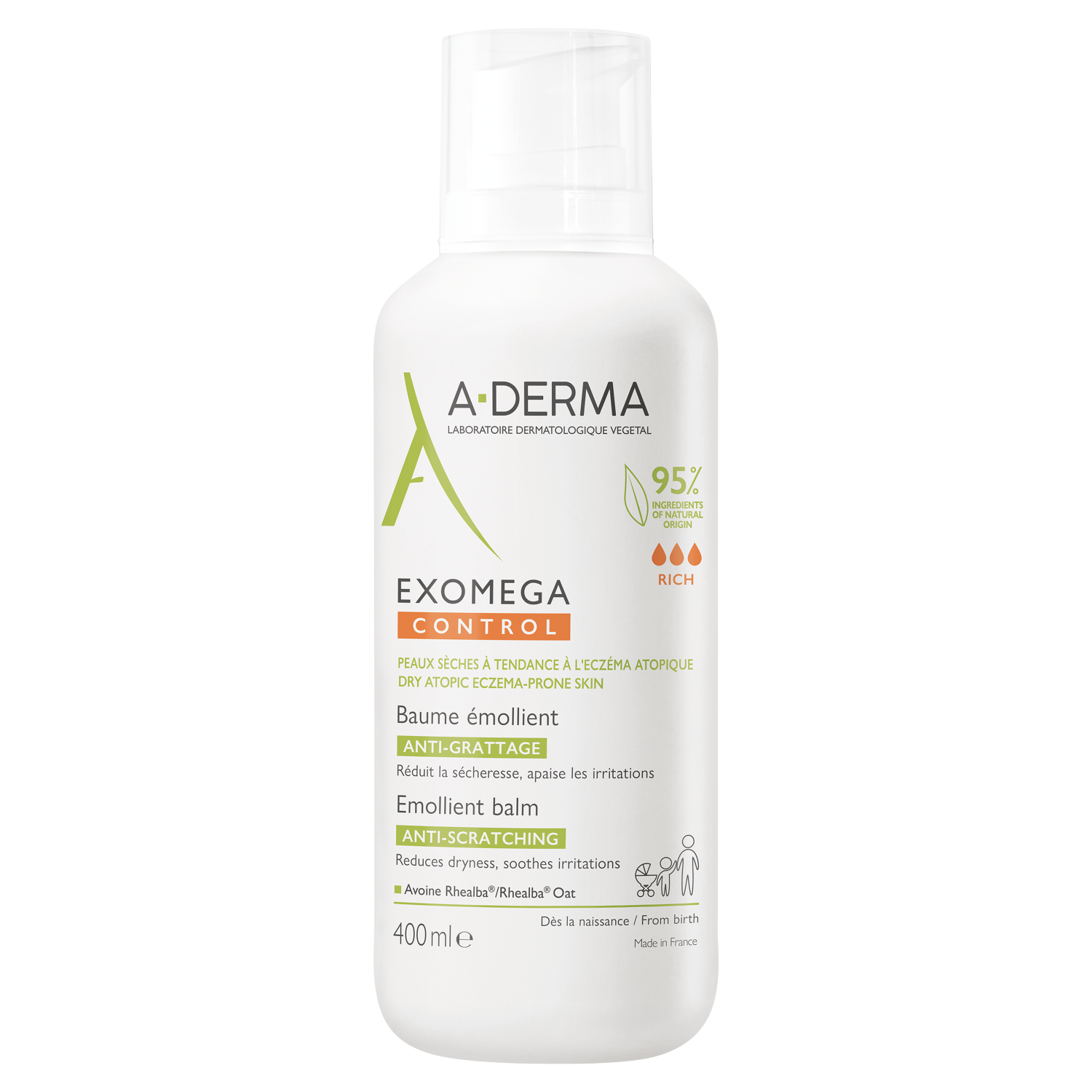 Baume corporel hydratant et nourrissant A-Derma 400 ml