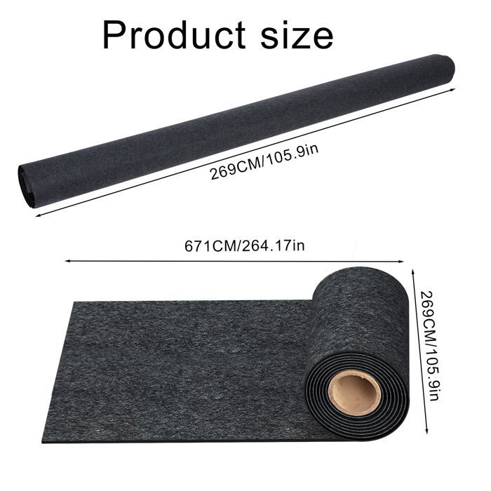 Tapis antidérapant imperméable pour sol de garage - 269 cm × 671 cm, barrière contre les fuites d’huile, adapté aux voitures, motos