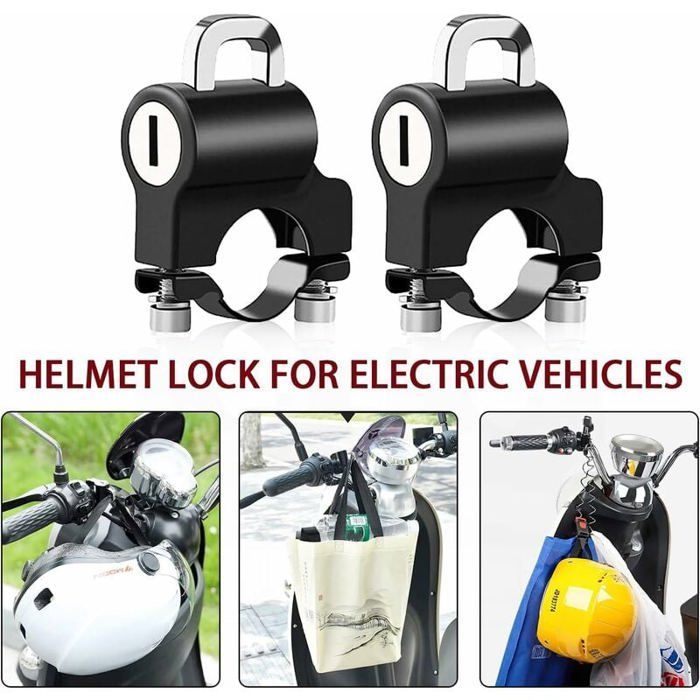 Candado para casco de motocicleta, accesorio antirrobo para casco, candado antirrobo para casco con llaves, candado de seguridad (2 unidades)