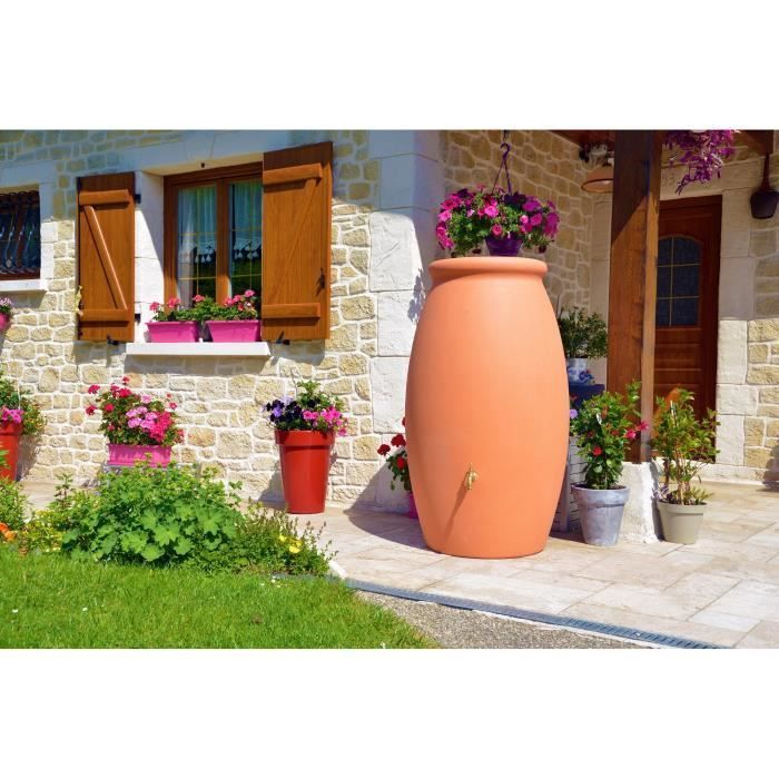 Recolector de agua de tina rotomoldeada - BELLI - 1000 L - Terracota