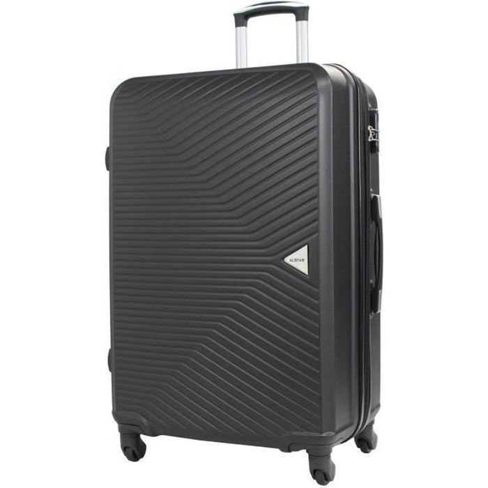 Maleta grande Alistair - Colección Iron - 4 ruedas - ABS ultrarresistente - Negra