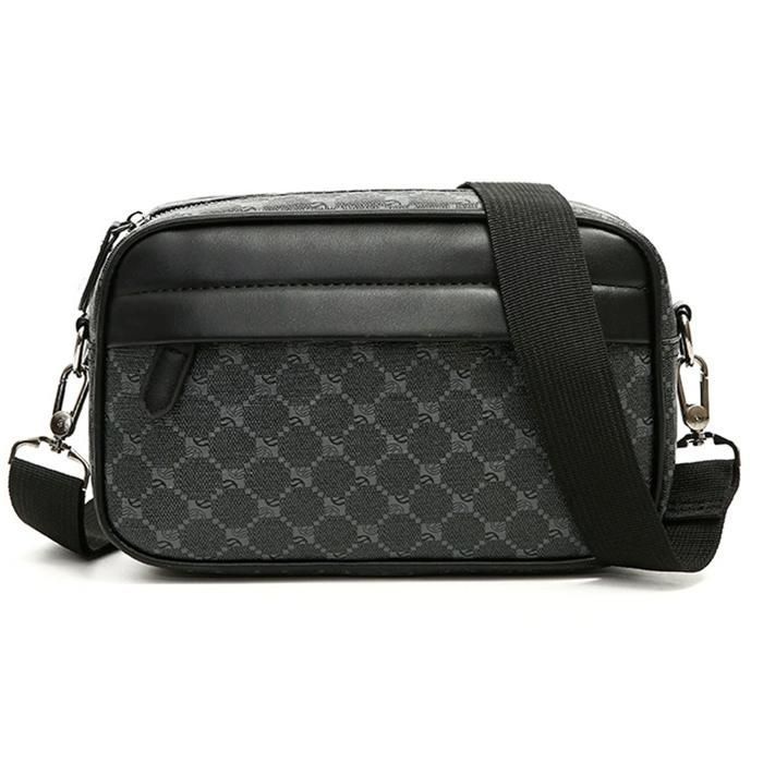 Sacoche Homme Bandouliere - XJYDNCG - Cuir - Vintage - pour le travail,les voyages  - Noir